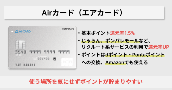 Airカードの詳細情報