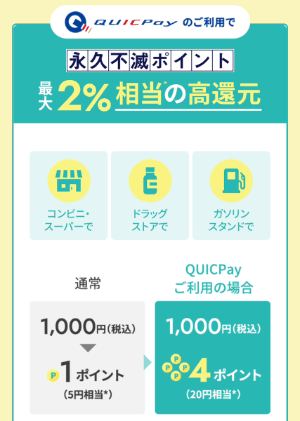 セゾンパール・アメックス QUICPay利用